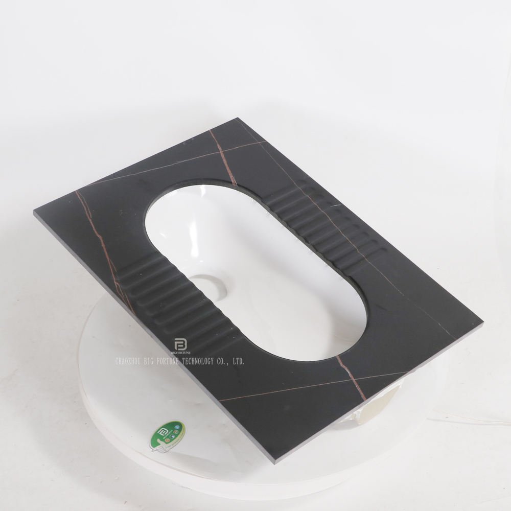Modern Marble Design Rock Slab Squatting Toilet Bathroom Hotel Sintered Stone Wc Squat Pan for Public Toilet