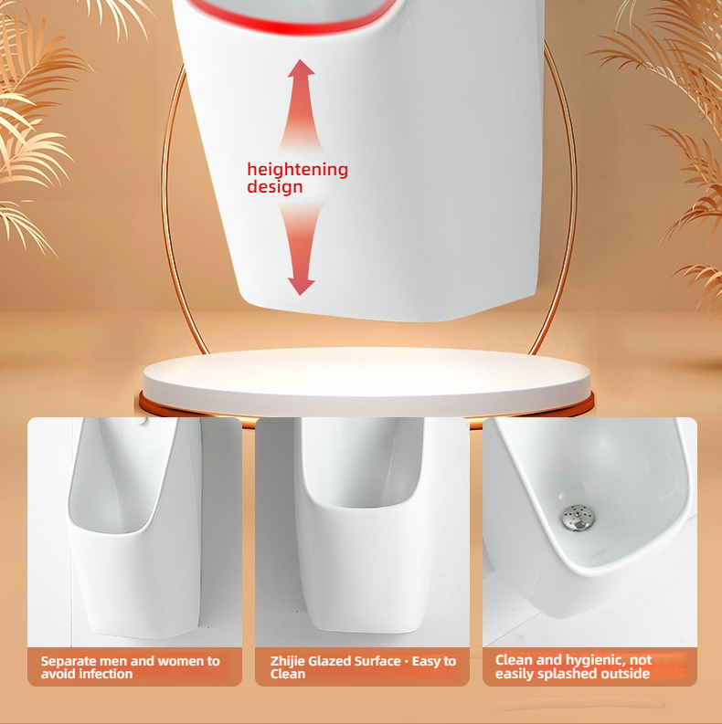 Wholesale Wall Mounted Back Spud Ceramic Waterless Urinals Gravity Flushing Hotel Hospital Use Modern Design Male Urinal