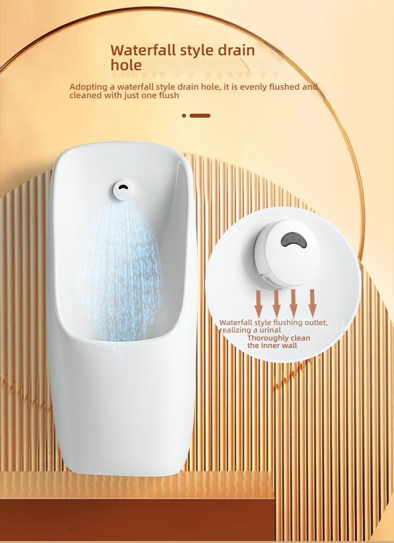 Wholesale Wall Mounted Back Spud Ceramic Waterless Urinals Gravity Flushing Hotel Hospital Use Modern Design Male Urinal