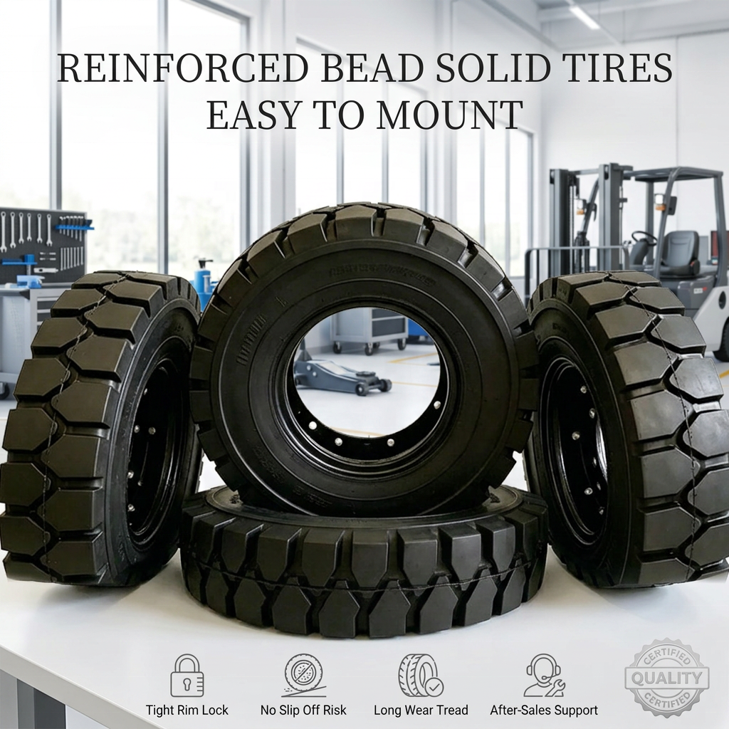 Press on Solid Forklift Tires 16x5x10.5 16x6x10.5 21x7x15 OEM Industrial Supply