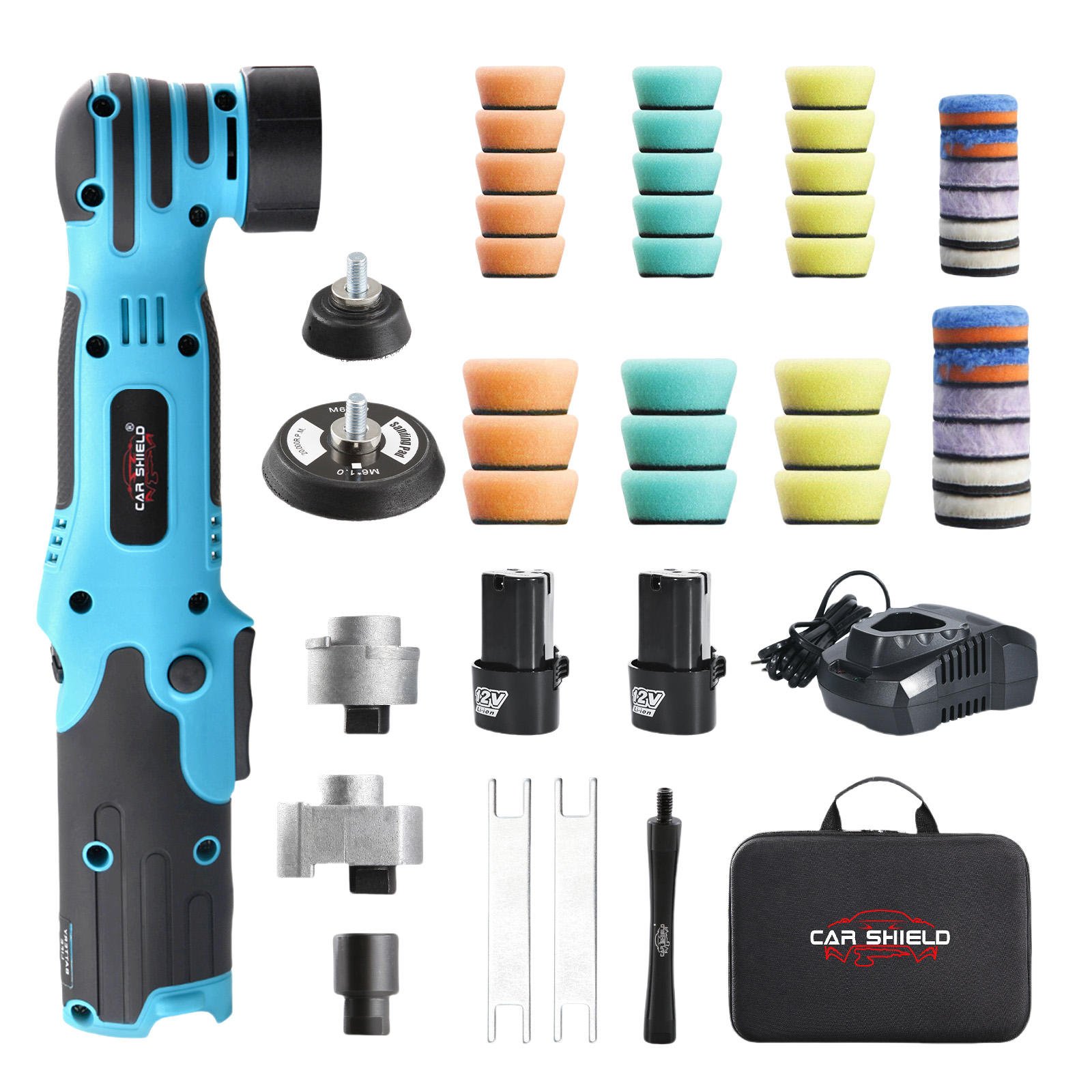 Car Shield 1.2/2 Inch 12V DC Mini Cordless DA Polisher Random Orbit Customizable Battery Car Polisher for Auto Detailing