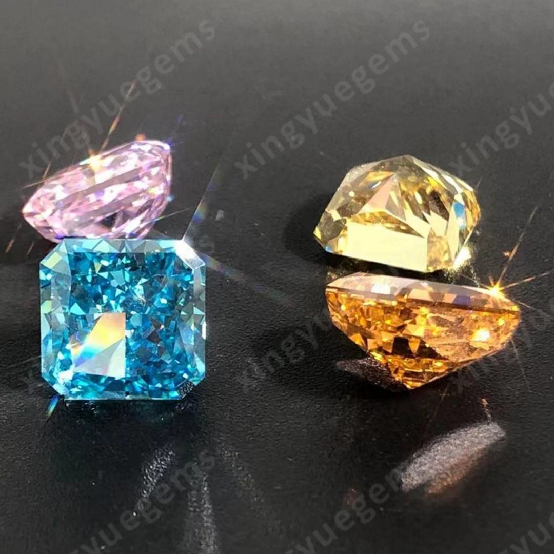 Xingyue Gems Wholesale Fancy Color Loose Stones 7A Quality 5mm High Quality New Cutting Method 4K Ice Crushed Cut Lab Created