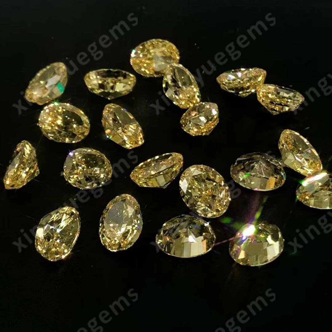 Xingyue Gems Wholesale Fancy Color Loose Stones 7A Quality 5mm High Quality New Cutting Method 4K Ice Crushed Cut Lab Created