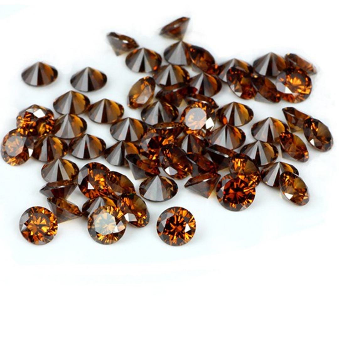 Hot Sale Brown 3mm Round Oval Shape Lab Created Cubic Zirconia with Fire Effect and Color Play Loose Bead for Jewelry Making
