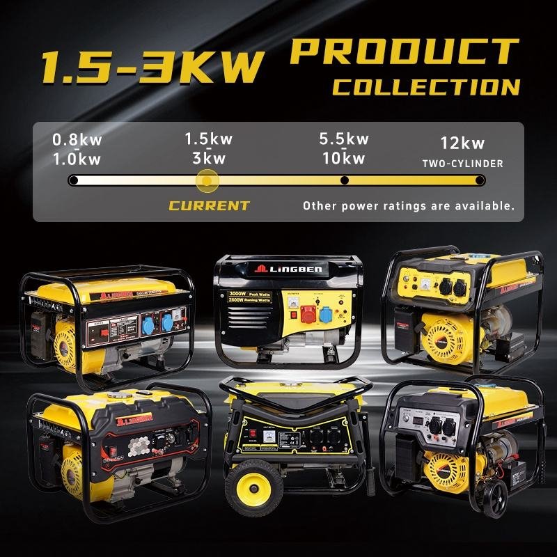 LINGBEN 3500D 2.8KW Wear-Resistant Long-Life Copper Pump Head Gasoline Generator Customizable Logo & Carton Gasoline Generator