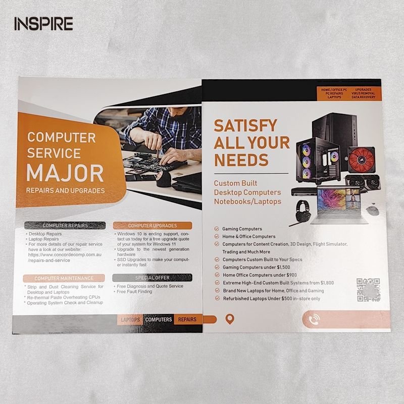 Custom Color Digital Printing Service for Cardboard A2/A3/A4/A5/A6 Brochures Flyers Catalogues with Film Lamination
