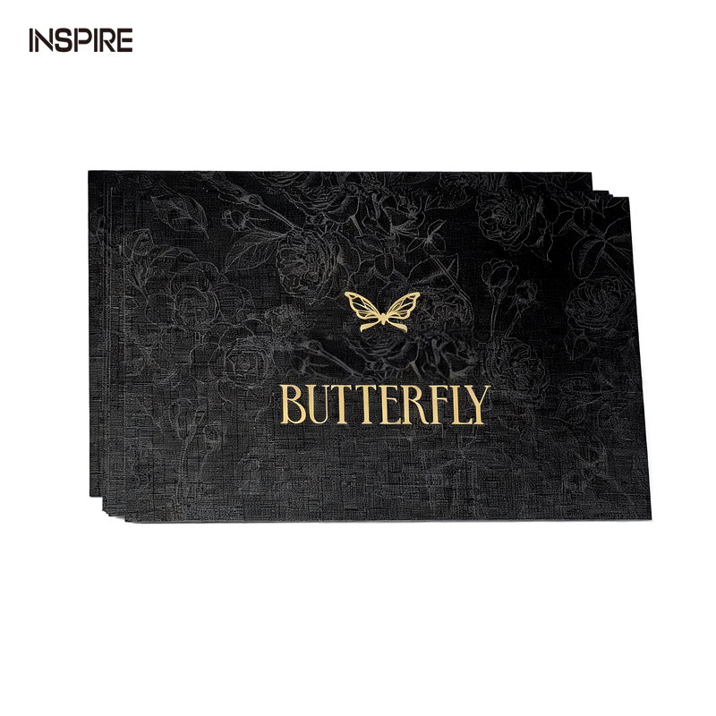 Wholesale Inspire IP0073 Gold Stamping ECO Friendly Film Laminated Customized Fancy Design Digital Printing Handmade Paper Thank
