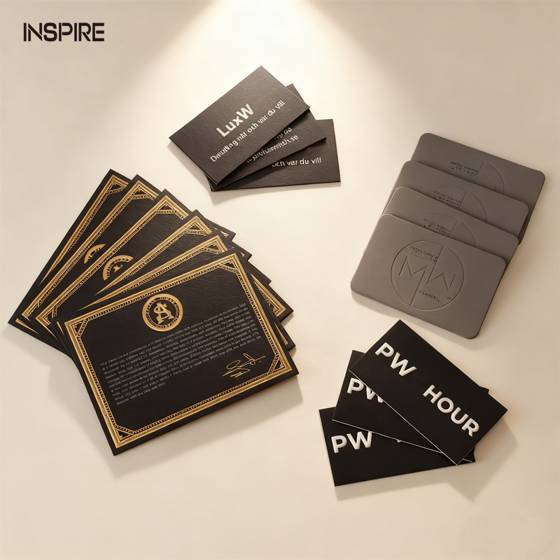 Wholesale Inspire IP0073 Gold Stamping ECO Friendly Film Laminated Customized Fancy Design Digital Printing Handmade Paper Thank