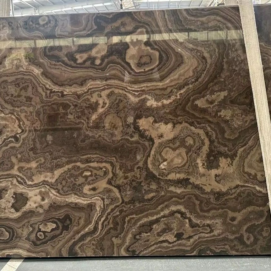 Obama Wood Natural Marble Big Slabs Polished Waterproof for Bathroom Kitchen Flooring and Wall Cladding