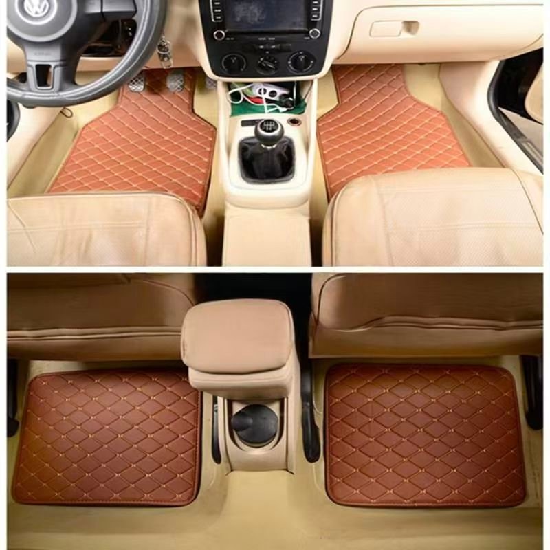 Leather Car Floor Mats, Universal Floor Mats, Solid Color Environmentally Friendly Car Floor Mats